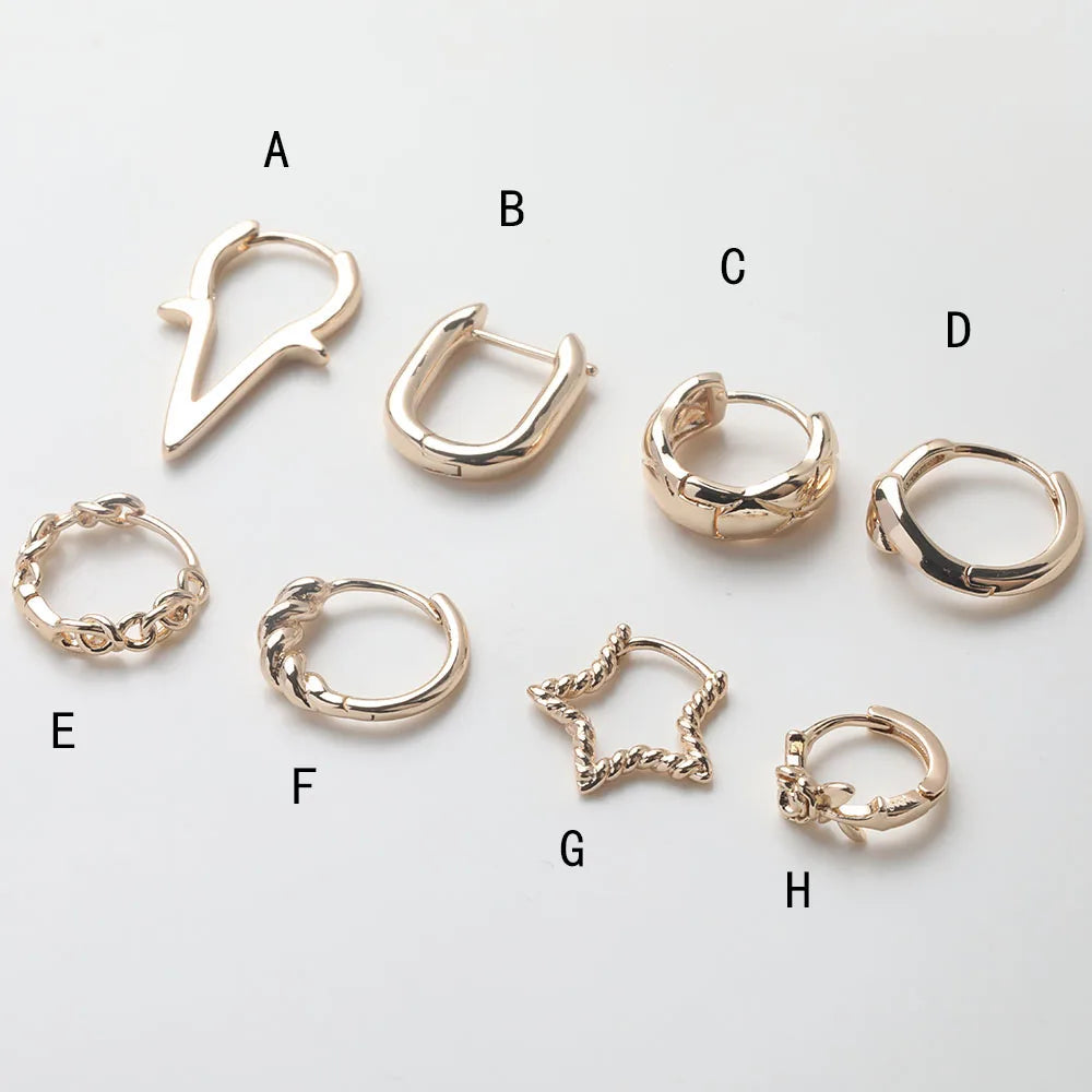 4PCS Ear Hook Lever Back Earring for Jewelry Findings Components Diy Circle Earrings Handmade 14k Gold Filled Brass Accessories