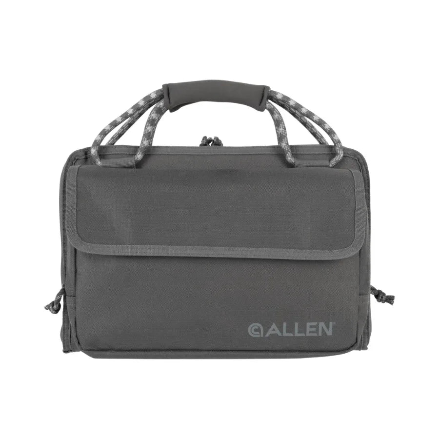 Rollins Double Handgun Case for outdoor shooting and transport, durable nylon fabric, gray color, water-resistant with padded i
