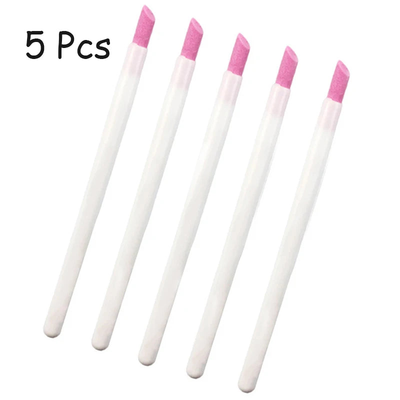 1/5PC Nails Art Quartz Grinding Pen Nail Cuticle scissors Dead Skin Remover UV Gel Polish Manicure Stick Files Accessories Tools