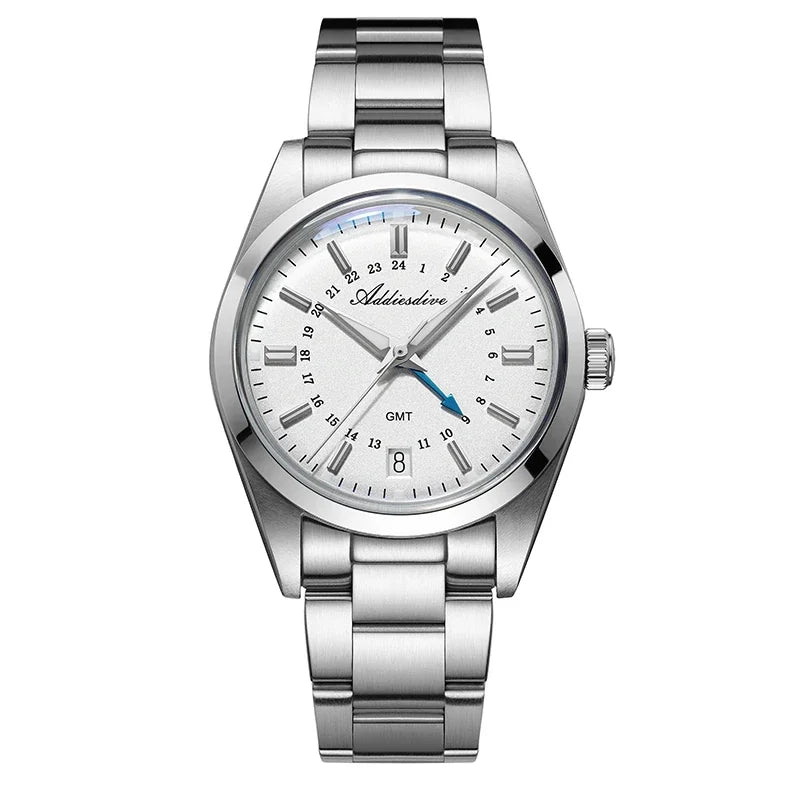 ADDIESDIVE reloj hombre 36mm Men GMT Luxury Watch BGW9 Super Luminous AD2065 10Bar Waterproof Quartz Watch reloj