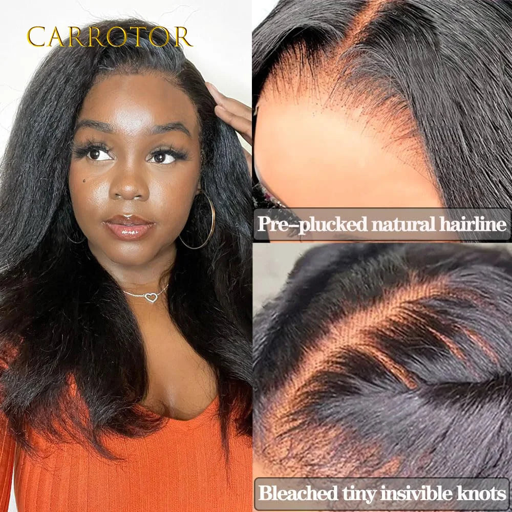 Kinky Straight And Body Wave 5x5 Transparent Lace Closure Pre Plucked Human Hair Glueless Wig Ready To Wear For Woman