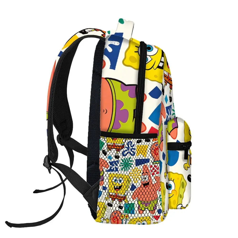 Cute SpongeBob & Patrick Star All Over Print Backpack Cartoon School Bag Casual Daypack for Travel School