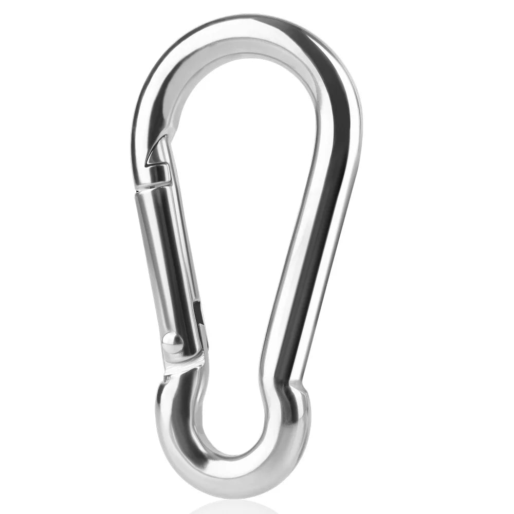 6Pcs/pack 304 Stainless Steel 40-60mm Multifunctional Spring Snap Carabiner Quick Link Lock Ring Hook Jewelry Accessories
