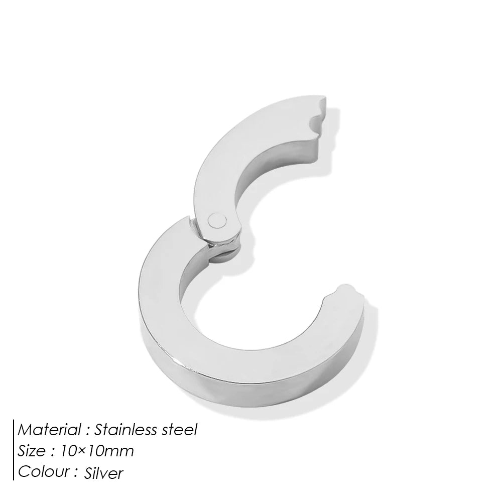 eManco High Quality Stainless Steel 14K PVD Gold Plated Round Skeleton Clasp Head for DIY Bracelet Necklace Jewelry Making