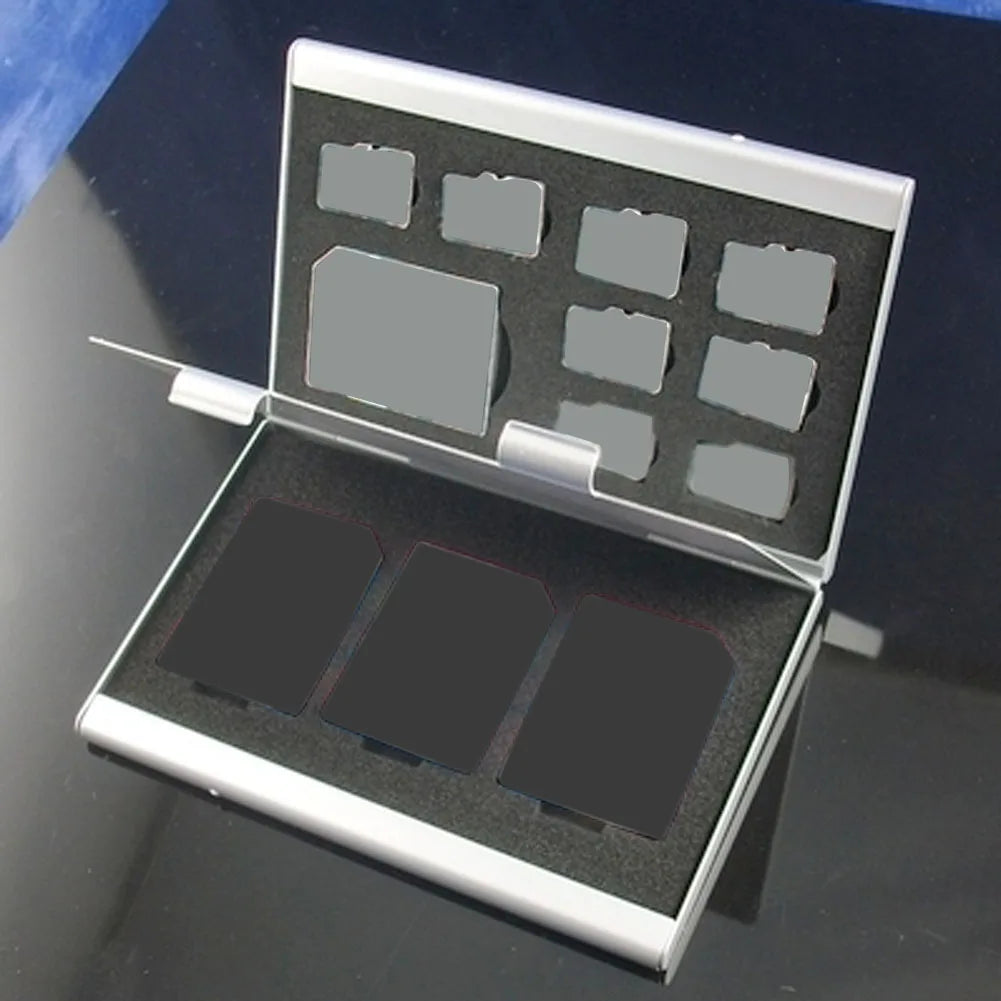 Protecter Case Portable Container Holder Organizer Aluminum Accessories for SD TF Memory Cards