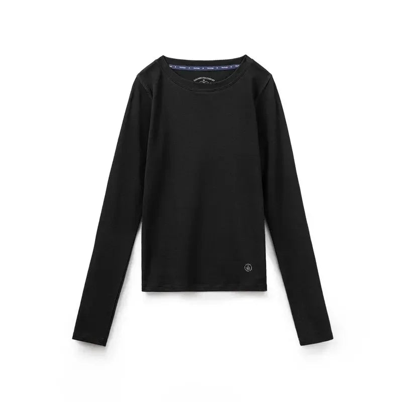 Maden Women’s Thermal Top Crew Knit Long Sleeve Underwear Shirt Slim Fit Inner Wear Warm T-shirt Autumn Spring Female Inner