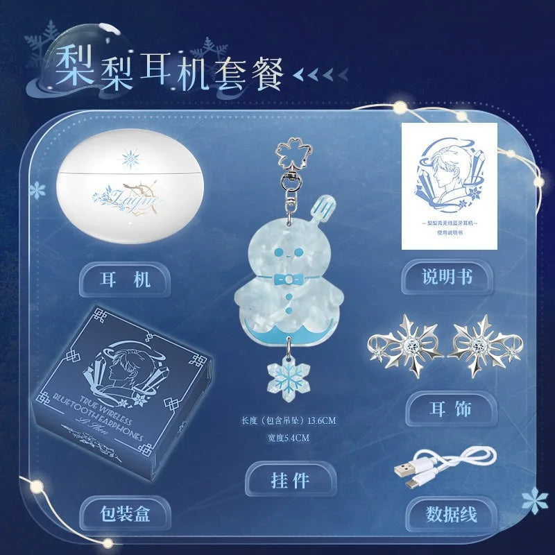 Anime Game Love and Deepspace Cosplay Zayne Ear Clip Wireless Bluetooth Earphones Earrings Headphone