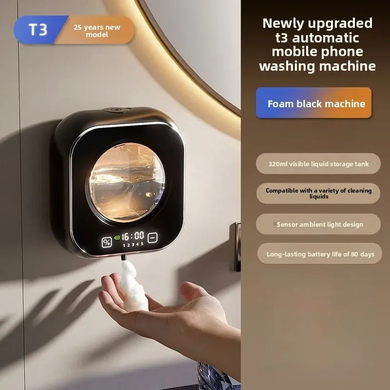 Wall-mounted smart soap dispenser, no-punch electric foam machine, automatic hand sanitizer dispenser in hotel bathrooms