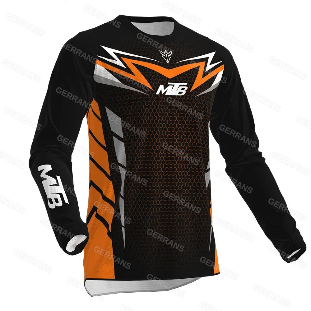 Fashion Sports Long-sleeve Top Outdoor Cycling Motorcycle Shirt Breathable Comfortable Trendy Print Casual Top