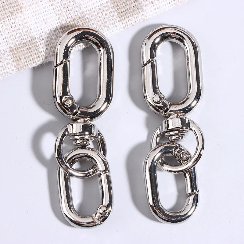 2Pcs Swivel Clasp Clip Double Head Metal Lobster Claw Clasps For Keychain Making DIY Crafts Accessories