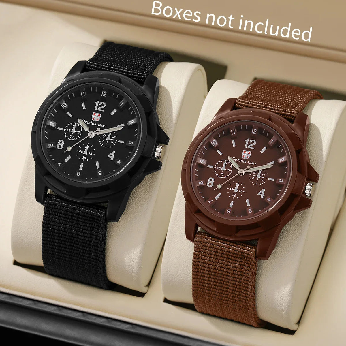 Surprise Mystery Watch Set Blind Box-2PCS/Set Men Sports Watches Casual Nylon Band Military Quartz Wristwatches(Without Box)