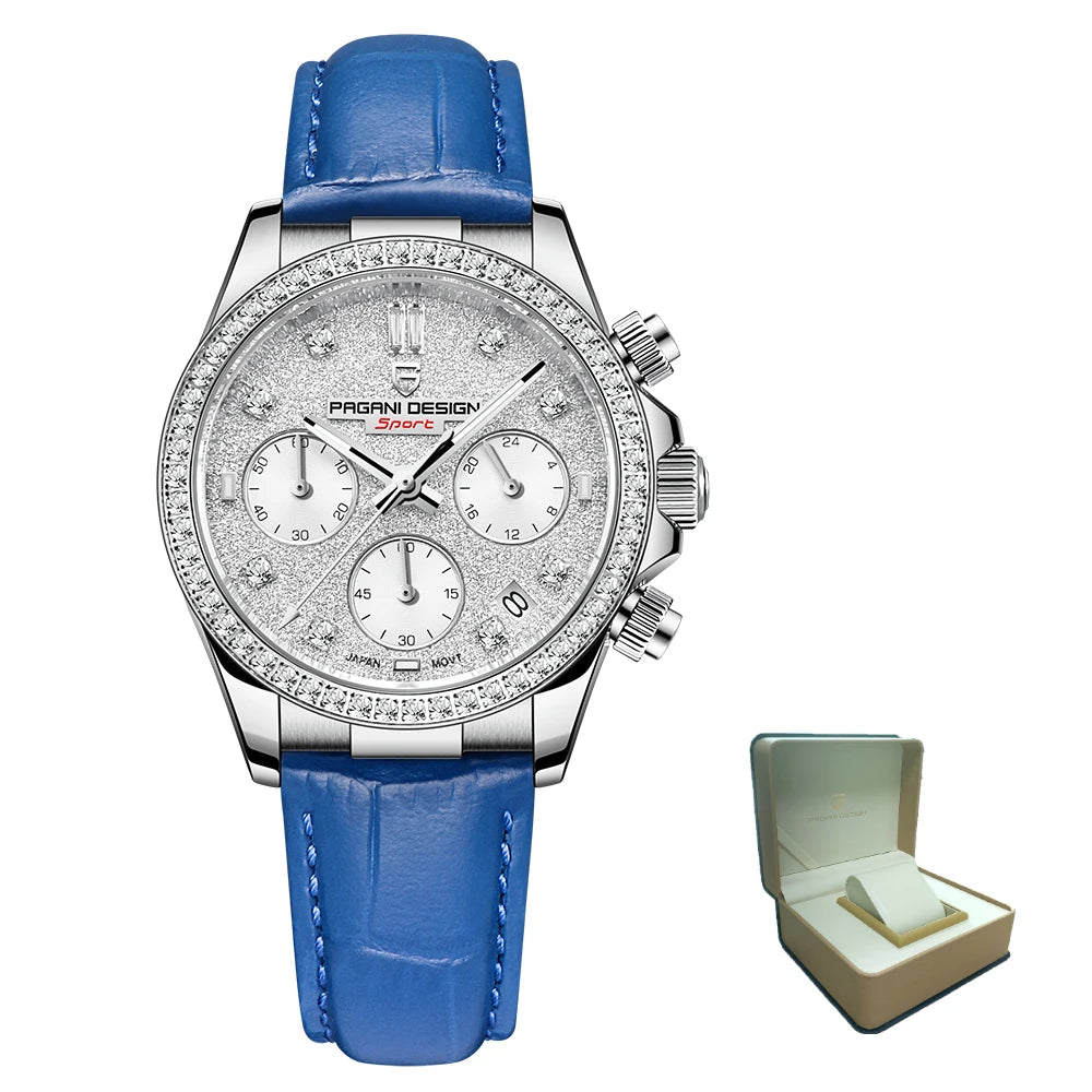 PAGANI DESIGN 1730 Fashion Multifunctional Women's Quartz Watch Luxury Sapphire Glass Watch Women's Exquisite Packaging Gift Box