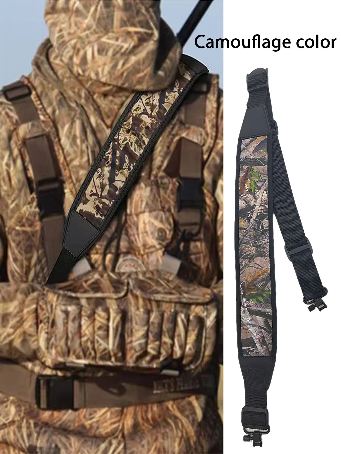 Hunting Shoulder Strap Multifunctional Outdoor Tactical Belt Shoulder Strap Hunting Accessories Two-Point Shoulder Strap