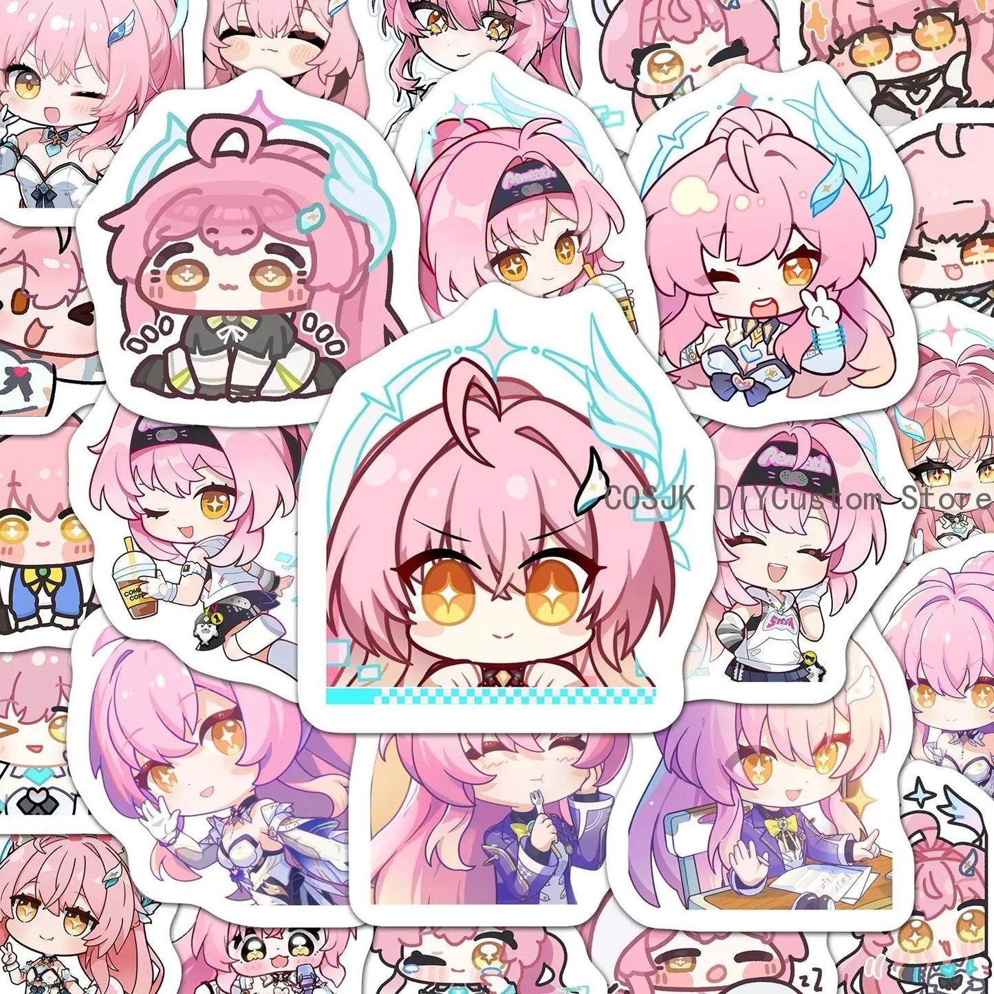 60Pcs Game Aemeath Wuthering Waves Q-version Anime Stickers Laptop Phone Suitcase Notebook Label Stationery Sticker Student Gift