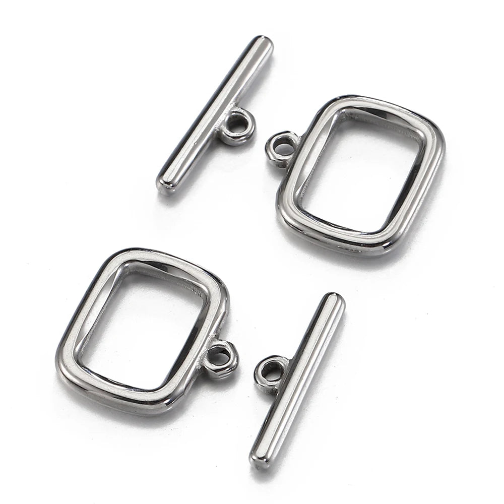 4sets Stainless Steel OT Toggle Clasp Rectangle OT Connectors for Jewelry Making DIY Necklace Bracelets Hooks Supplies