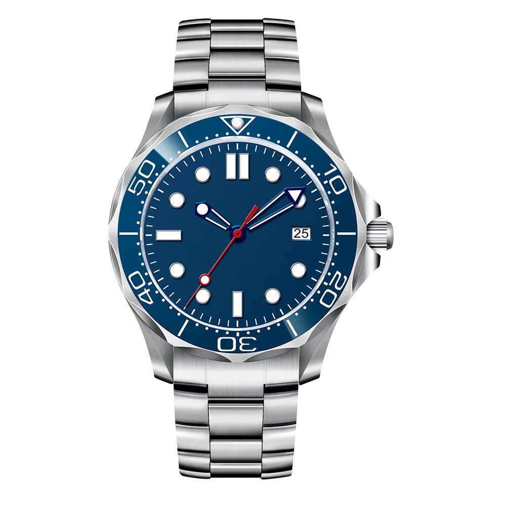 Custom Logo nh35 Watch 41mm Sapphire sterile Dial Men's Watches Ceramic Bezel Luminous 10Bars Automatic Mechanical Wristwatch