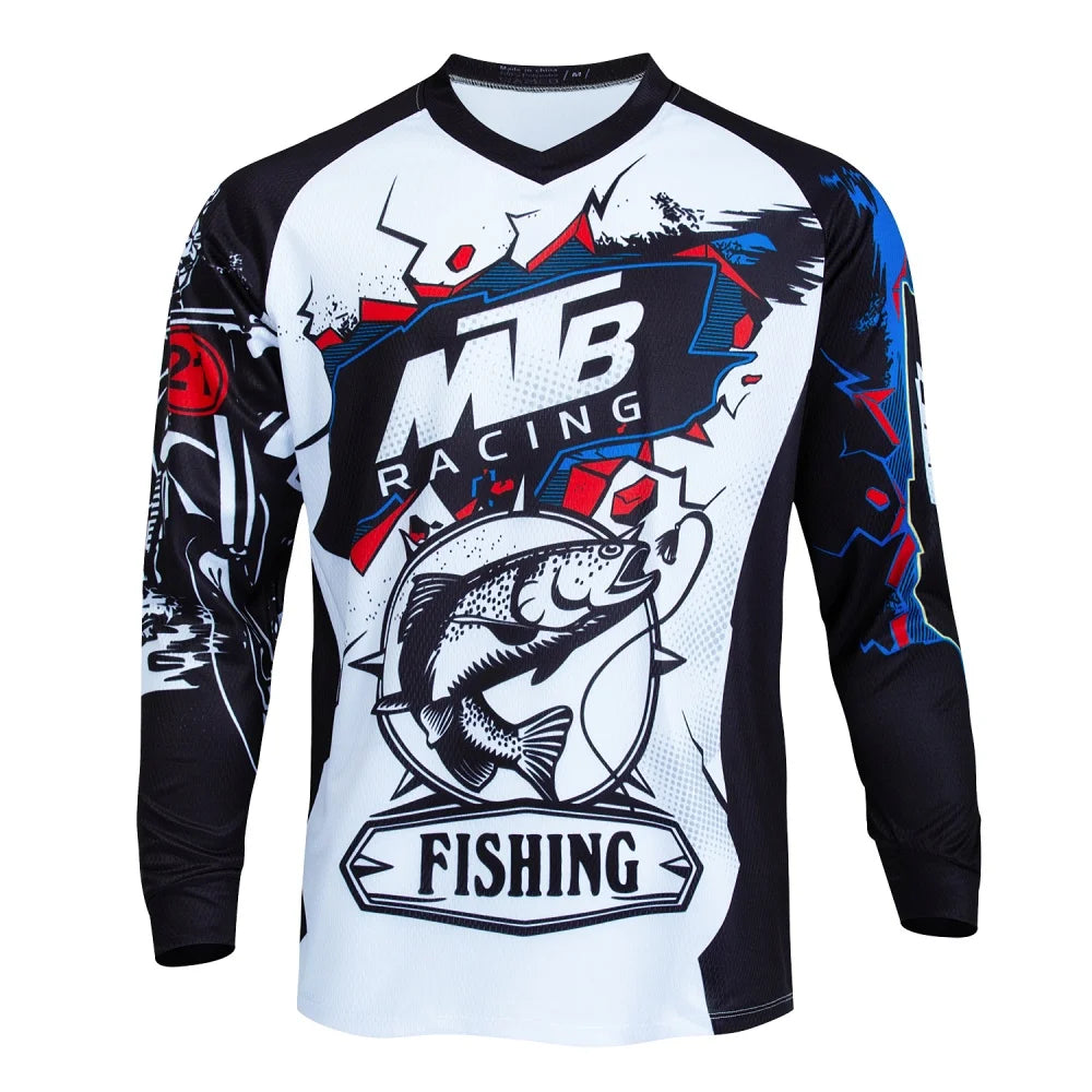 Professional MTB Cycling Jersey Men's Long Sleeve Breathable Quick-Dry Outdoor Off-Road Biking Competition Training Top