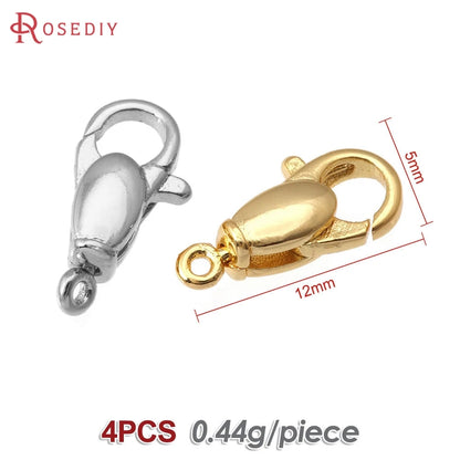 18K Gold Color Brass Rotatable Lobster Clasps Connect Clasps Jewelry Necklaces Bracelets Making Diy Findings Accessories