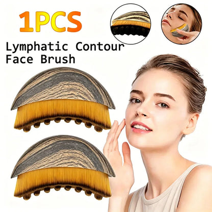 Precise Fit Ergonomic Lymphatic Contour Face Brush Face Lymph Drainage Massager V Line Sculpt Skin Tightening Beauty Tool