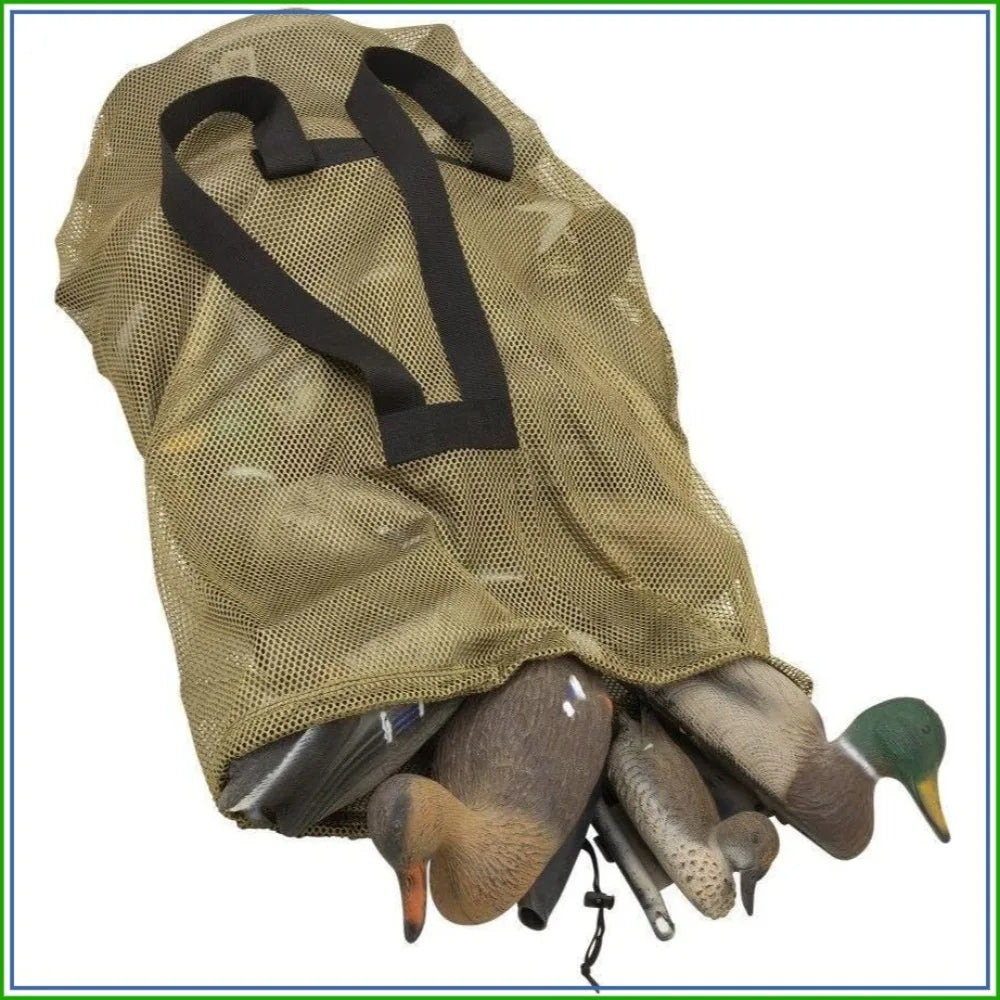 Mesh Decoy Bag, Fits 24 Standard Duck Decoys, 52"L x 30"W, Olive