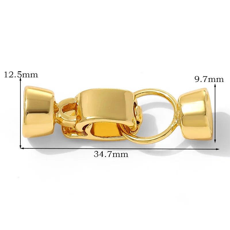 Multi Strands Necklace Clasp 18K Gold Plated Pearl Clasps Connector,Brass Fastener Closure Lock Clasps,DIY Jewelry Accessories