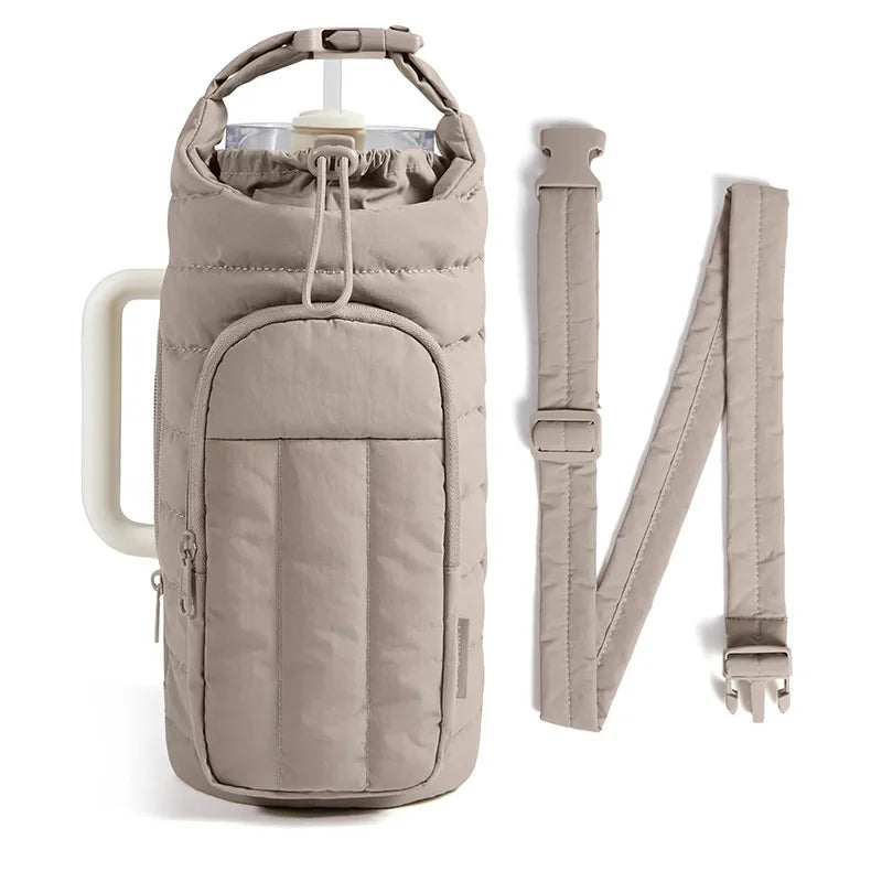 Outdoor Sports Down Kettle Bag Portable Large Capacity Crossbody Water Cup Bag Travel Thermos Cup Cover