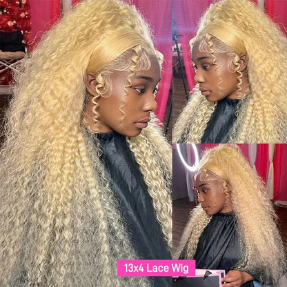 613 Curly Hd Lace Frontal Wig 13x6 Human Hair Wigs Deep Wave Human Hair Wigs Colored Lace Frontal Wigs For Women 40 Inch