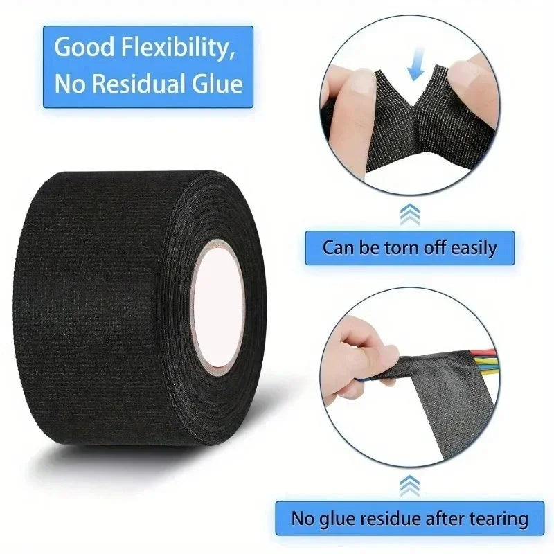 9/15/25/32/50MM Electrical Insulating Tape Heat Resistant Harness Tape Car Cable Harness Wiring Loom Protection Waterproof Tape
