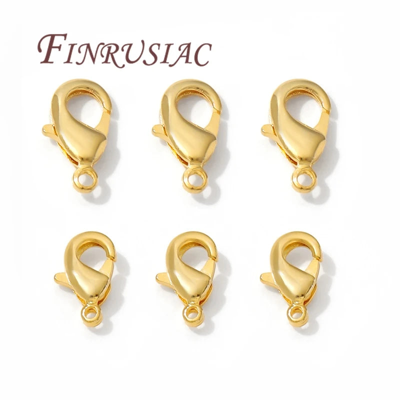 10mm 12mm 18K Gold Plated Lobster Clasps For Jewelry Making,DIY Bracelets Necklaces Accessories,Connectors Clasp