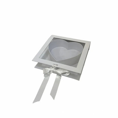 Transparent Window Mother's Day Gift Box Elegant Fillable Gift Packaging Box Cardboard Romantic Empty Flower Box