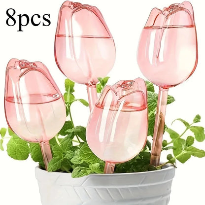 Garden Pink Tulip Plant Watering Balls, Suitable For Indoor Outdoor Plants, Automatic Plant Drippers, And Automatic Watering