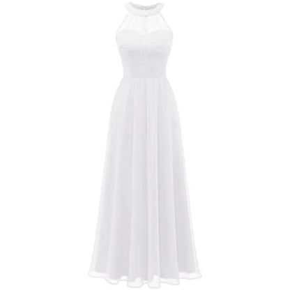 Wedtrend Women's Formal Dress, Halter Long Prom Dress Floral Lace Bridesmaid Dresses