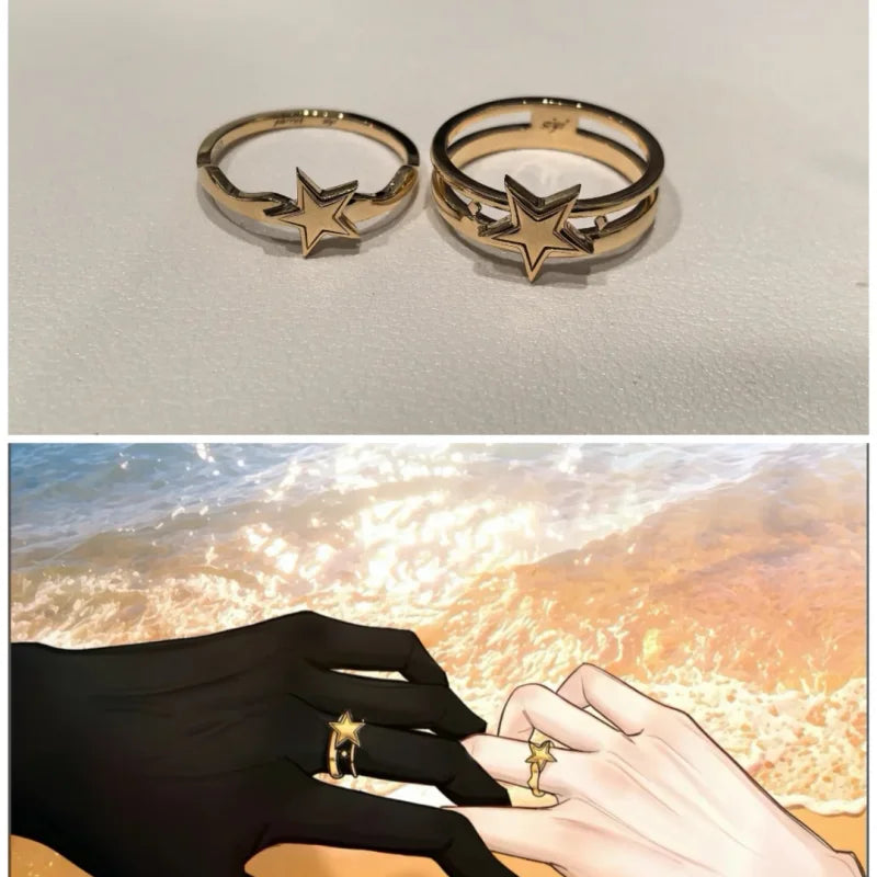 Anime The Freak Circus Cosplay Ring pierrot Harlequin Rings For Couple Love Fashion Jewelry Accessories Birthday Gift