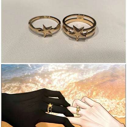 Anime The Freak Circus Cosplay Ring pierrot Harlequin Rings For Couple Love Fashion Jewelry Accessories Birthday Gift