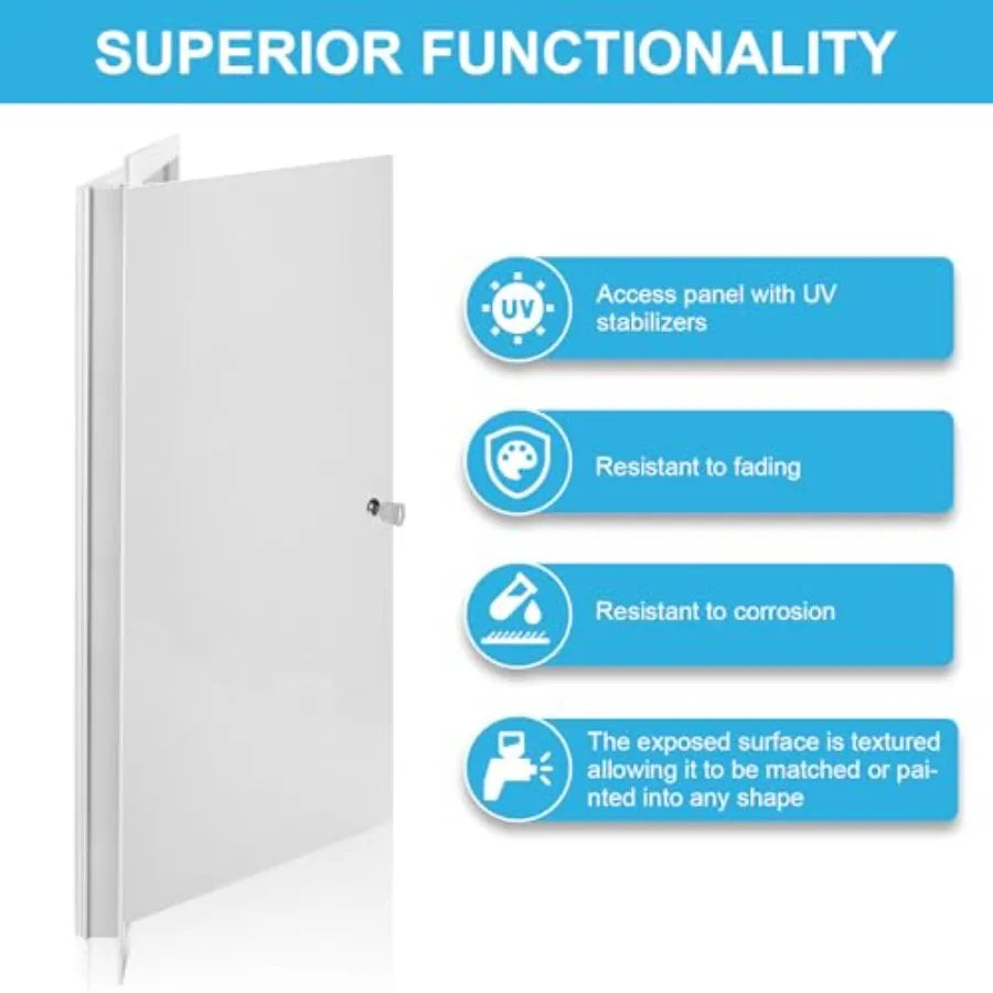 Access Panel for Drywall, with Lock and Key, for Ceiling, Electrical Conduits, Heavy Duty Metal Steel Access Door White