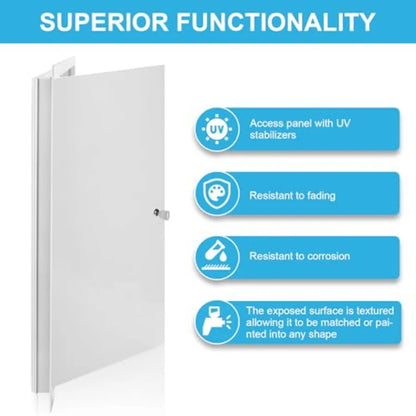 Access Panel for Drywall, with Lock and Key, for Ceiling, Electrical Conduits, Heavy Duty Metal Steel Access Door White
