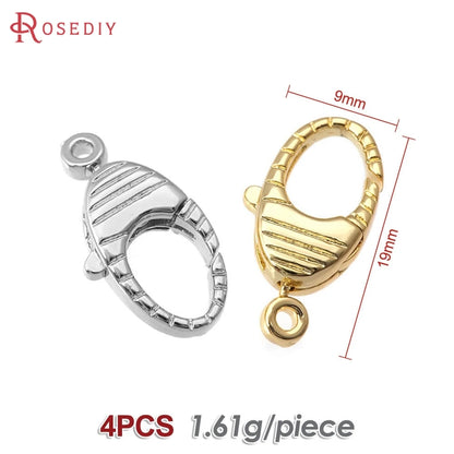 18K Gold Color Brass Rotatable Lobster Clasps Connect Clasps Jewelry Necklaces Bracelets Making Diy Findings Accessories