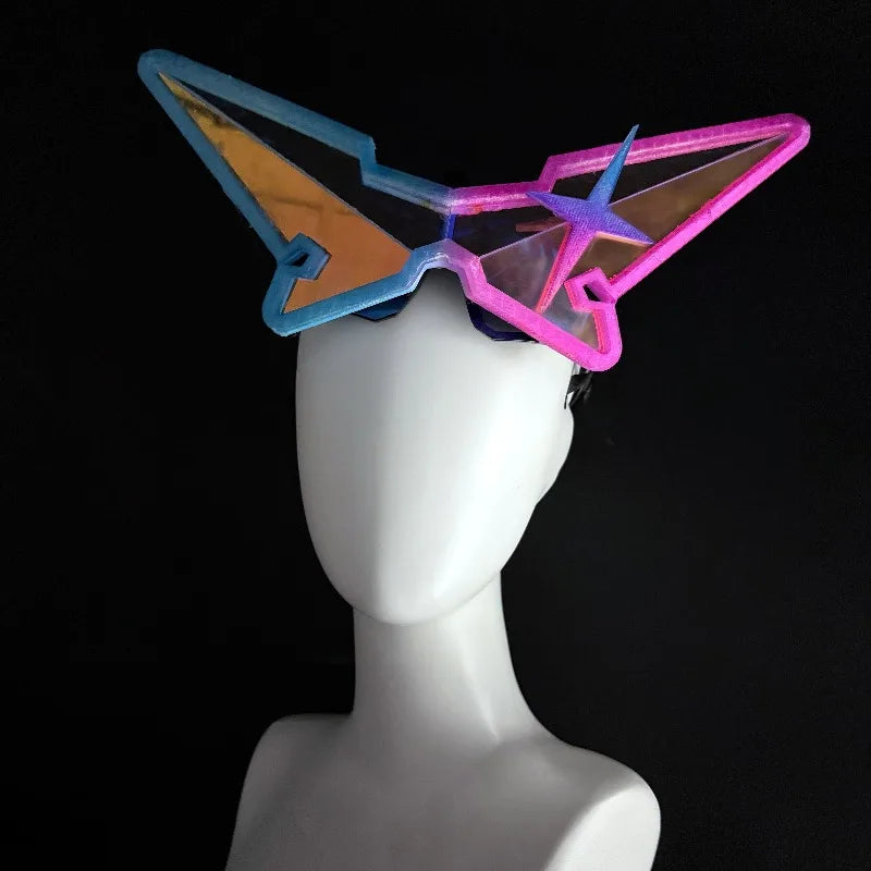 Game Honkai：Star Rail Silver Wolf Cosplay Props Colorful Glasses Set for Adults Anime Roleplay Accessories Halloween Party