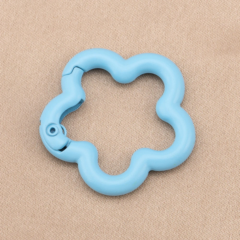 5/10pcs Colorful Flower-shaped Alloy Carabiner Rings Keychain Clip Spring Hook Hanging Buckle For DIY Jewelry Making Accessories
