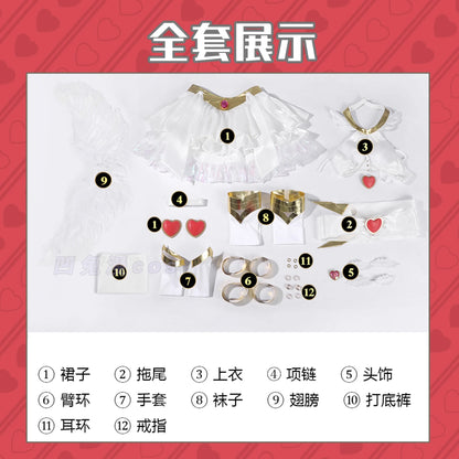 DUDU-SR Cosplay Angell Pantyy Anarchyy Cosplay Costume Dress with Wings Full Set Halloween Costumes