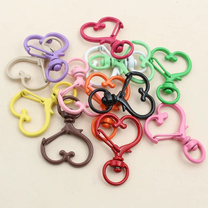 10pcs 35x24mm Heart Snap Hook Trigger Lobaster Clasp Clips Buckles For Keychain DIY Jewelry Making Accessories Findings