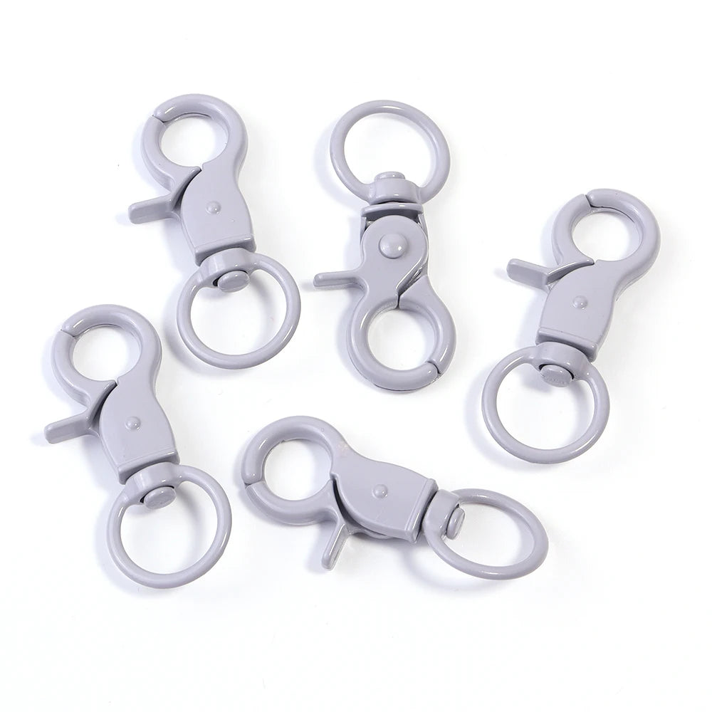 5Pcs/Lot Colorful Swivel Lobster Clasp Hooks Keychain Split Key Ring Connector for Bag Key Chain DIY Jewelry Making Supplies