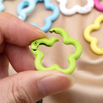 5/10pcs Colorful Flower-shaped Alloy Carabiner Rings Keychain Clip Spring Hook Hanging Buckle For DIY Jewelry Making Accessories