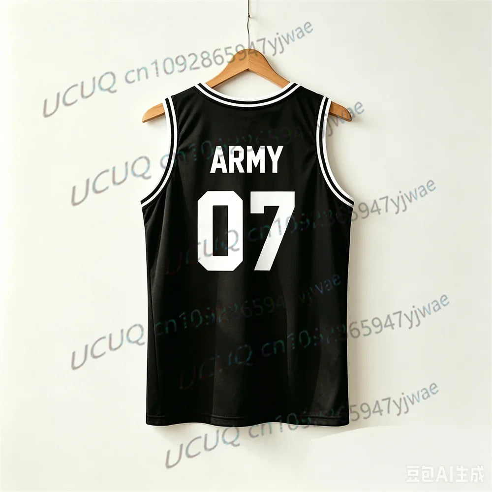KPOP Concert Outfits JUNGKOOK Basketball Jersey Tank Top Breathable Sports Vest Casual Sleeveless Top Army Gift Men Women Vest