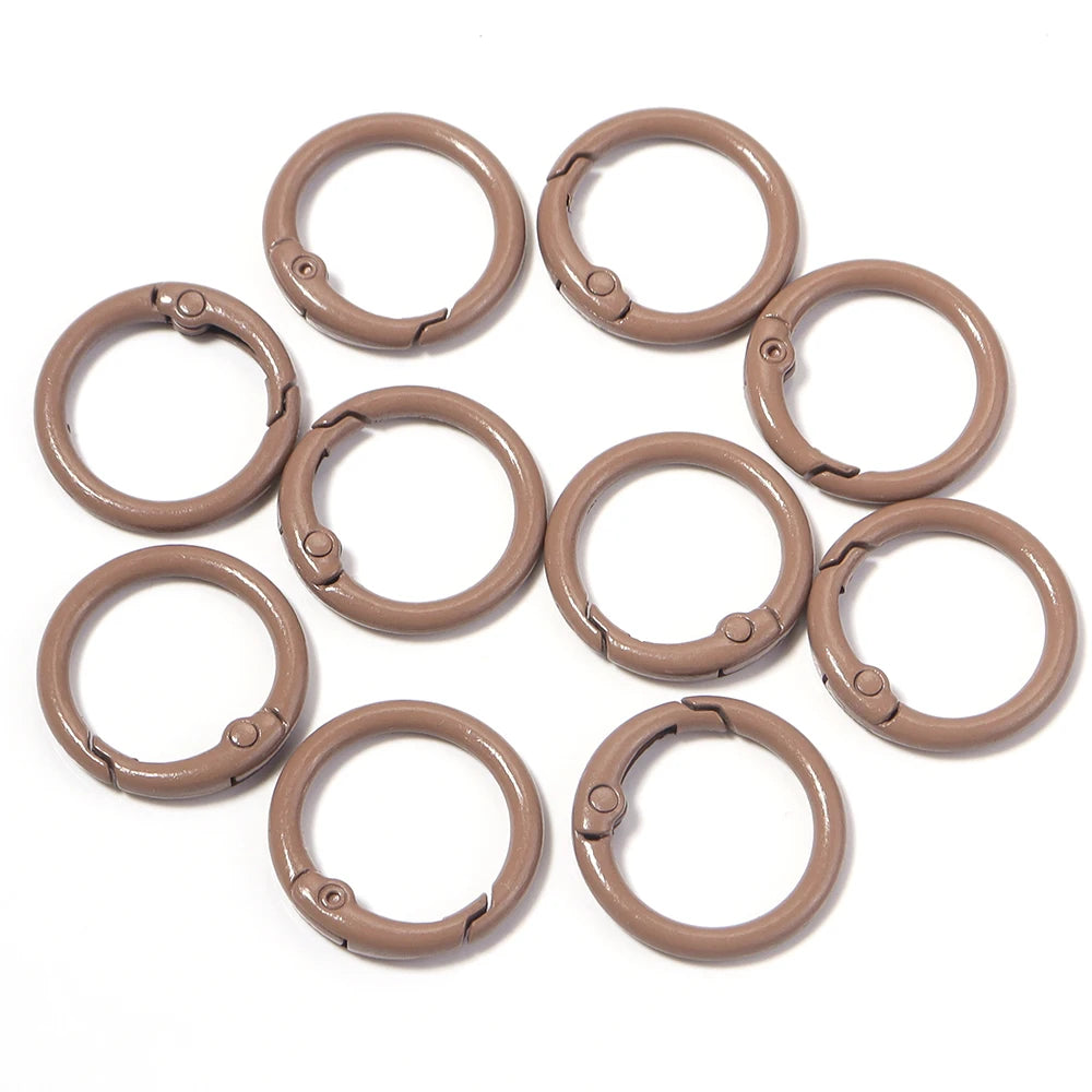 20Pcs/Lot Metal O Ring Spring Clasps Colorful Openable Round Carabiner Keychain Snap Hook Dog Chain Buckle DIY Jewelry Connector
