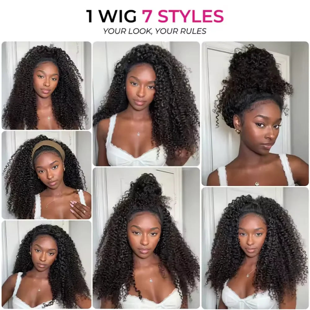 Remy Hair 12A Burmese Curly With Spiral End 200% Density Deep Wave PrePlucked Human Hair 13x4 13x6 HD Transparent Lace Front Wig