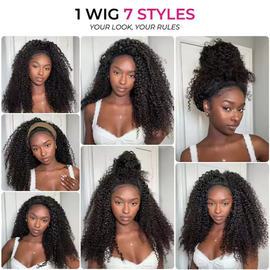 Remy Hair 12A Burmese Curly With Spiral End 200% Density Deep Wave PrePlucked Human Hair 13x4 13x6 HD Transparent Lace Front Wig