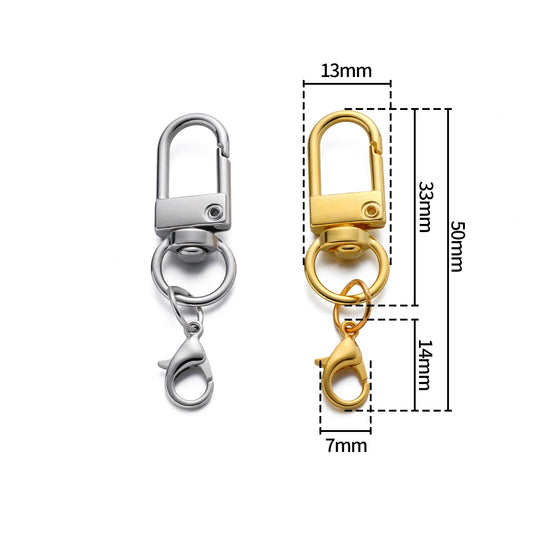 5/10Pcs Alloy Snap Lobster Clasp Hooks with Lobster Clasps Connectors Findings for DIY Key Chain Bags Pendants Supplies