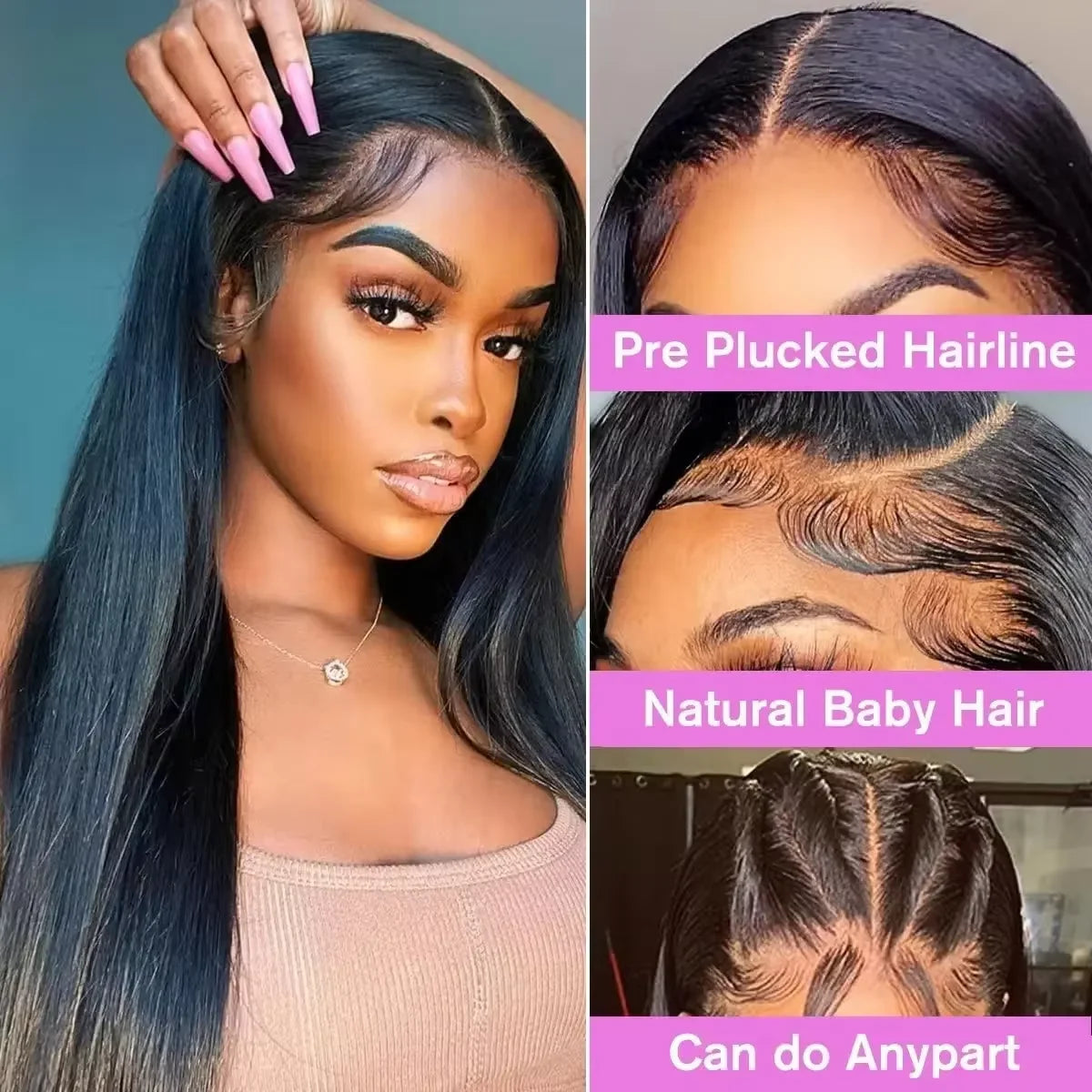 18-46 Inch Straight Human Hair Wigs 13x4 13x6 HD Lace Frontal Wigs For Women Glueless Bone Straight Lace Front Human Hair Wigs HD Lace Frontal Human Hair Wigs Straight 360 Lace Frontal Wig