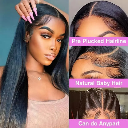 18-46 Inch Straight Human Hair Wigs 13x4 13x6 HD Lace Frontal Wigs For Women Glueless Bone Straight Lace Front Human Hair Wigs HD Lace Frontal Human Hair Wigs Straight 360 Lace Frontal Wig